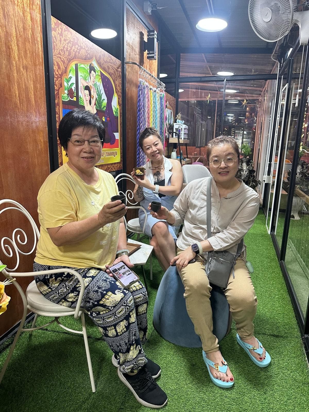 Happy customers relaxing at the spa