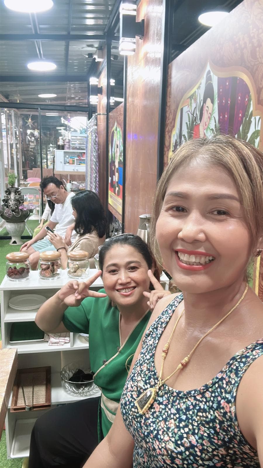 Staff and customer selfie