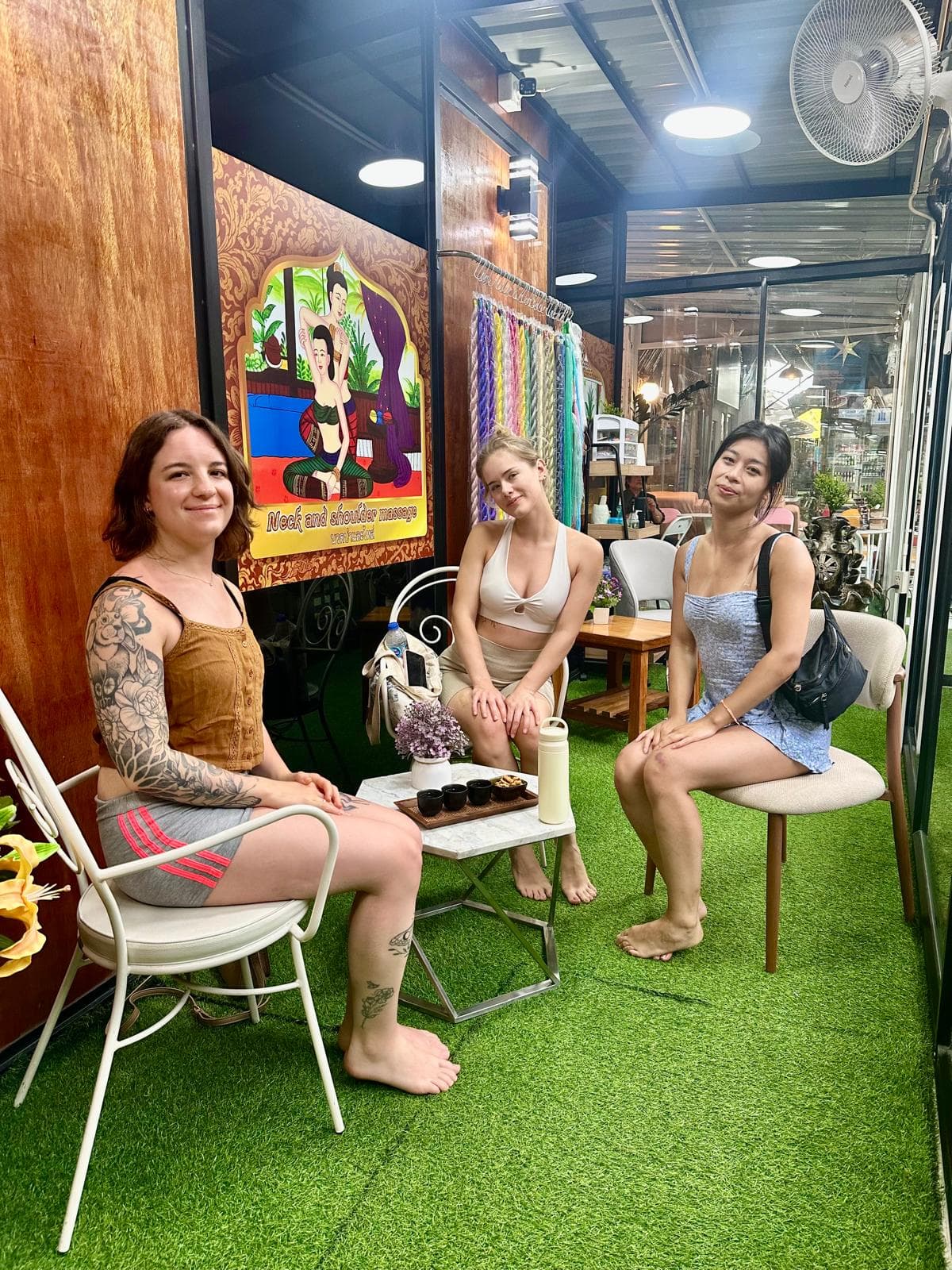 Customers relaxing in treatment room